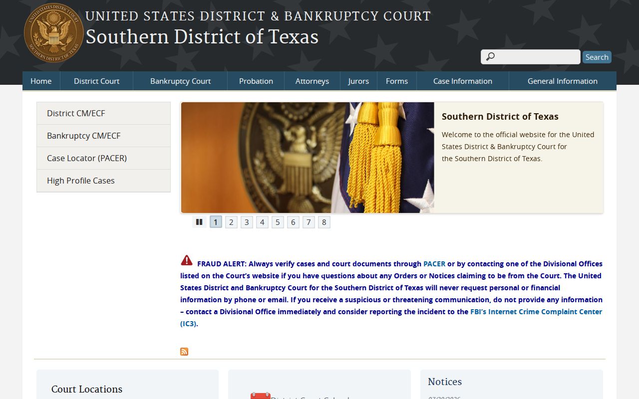 Southern District of Texas federal criminal cases outside Zapata County courts