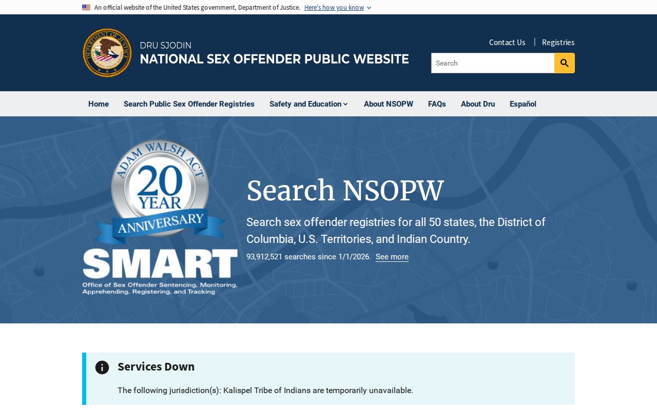 Zapata County sex offender check using the official national NSOPW search